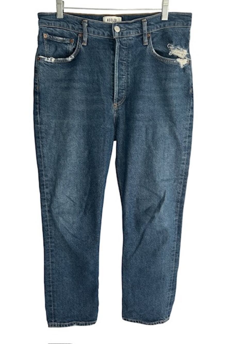 AGOLDE Size 30 Organic Cotton Blend Riley High Rise Straight Crop Jeans